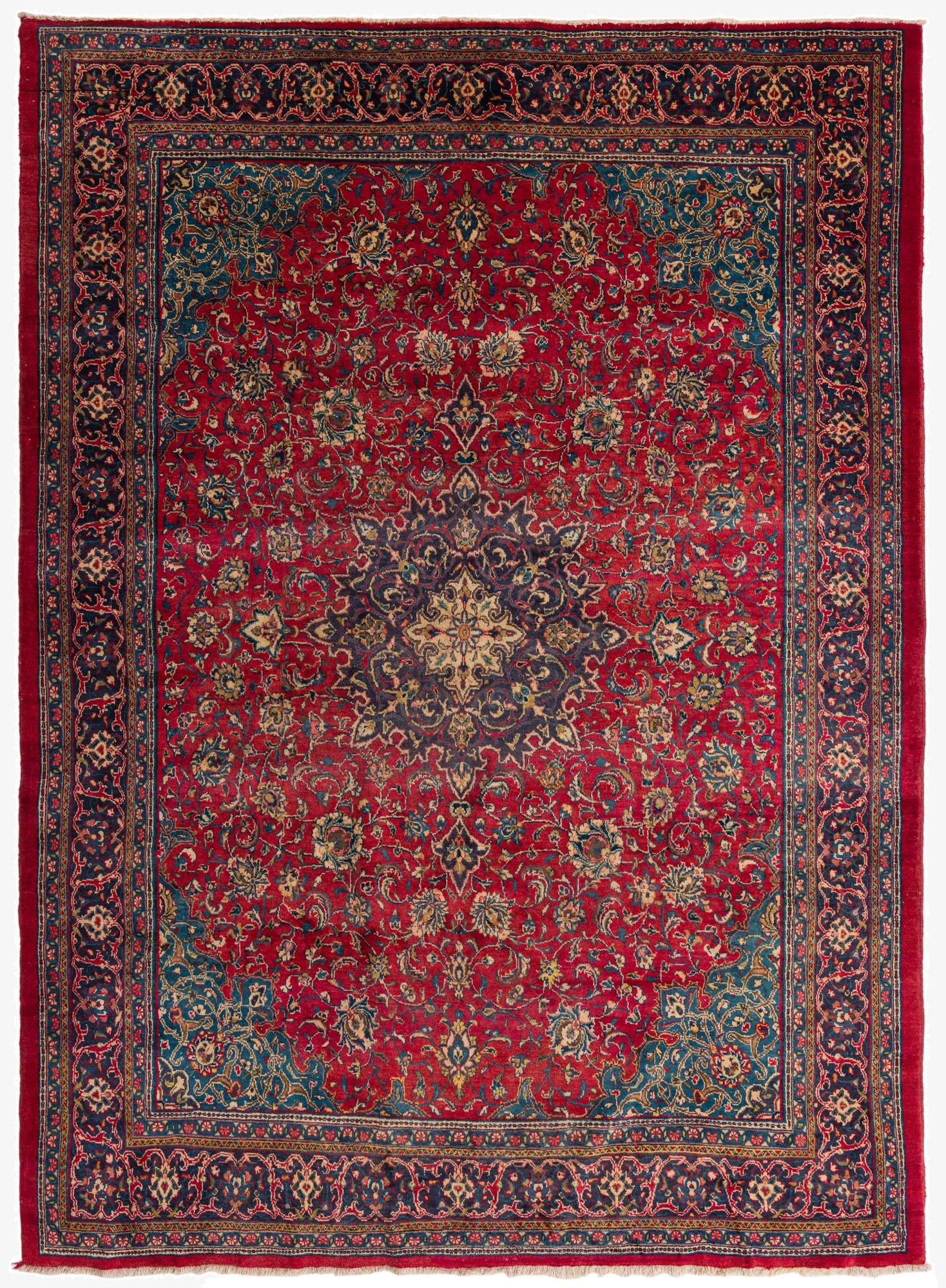 9' 6 x 13'  Hand Knotted Farahan Persian Wool Rug