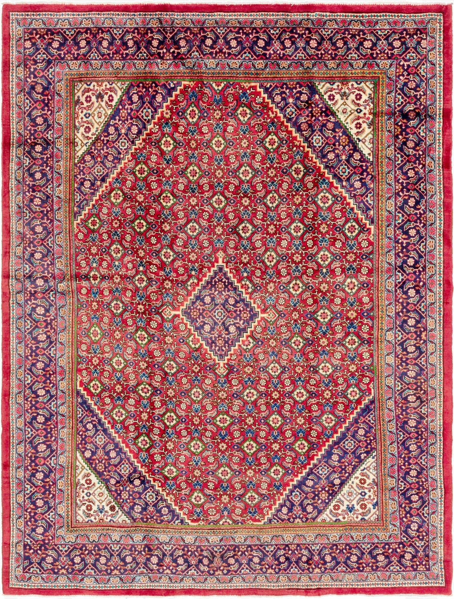 9' 8 x 12' 8  Hand Knotted Farahan Persian Wool Rug