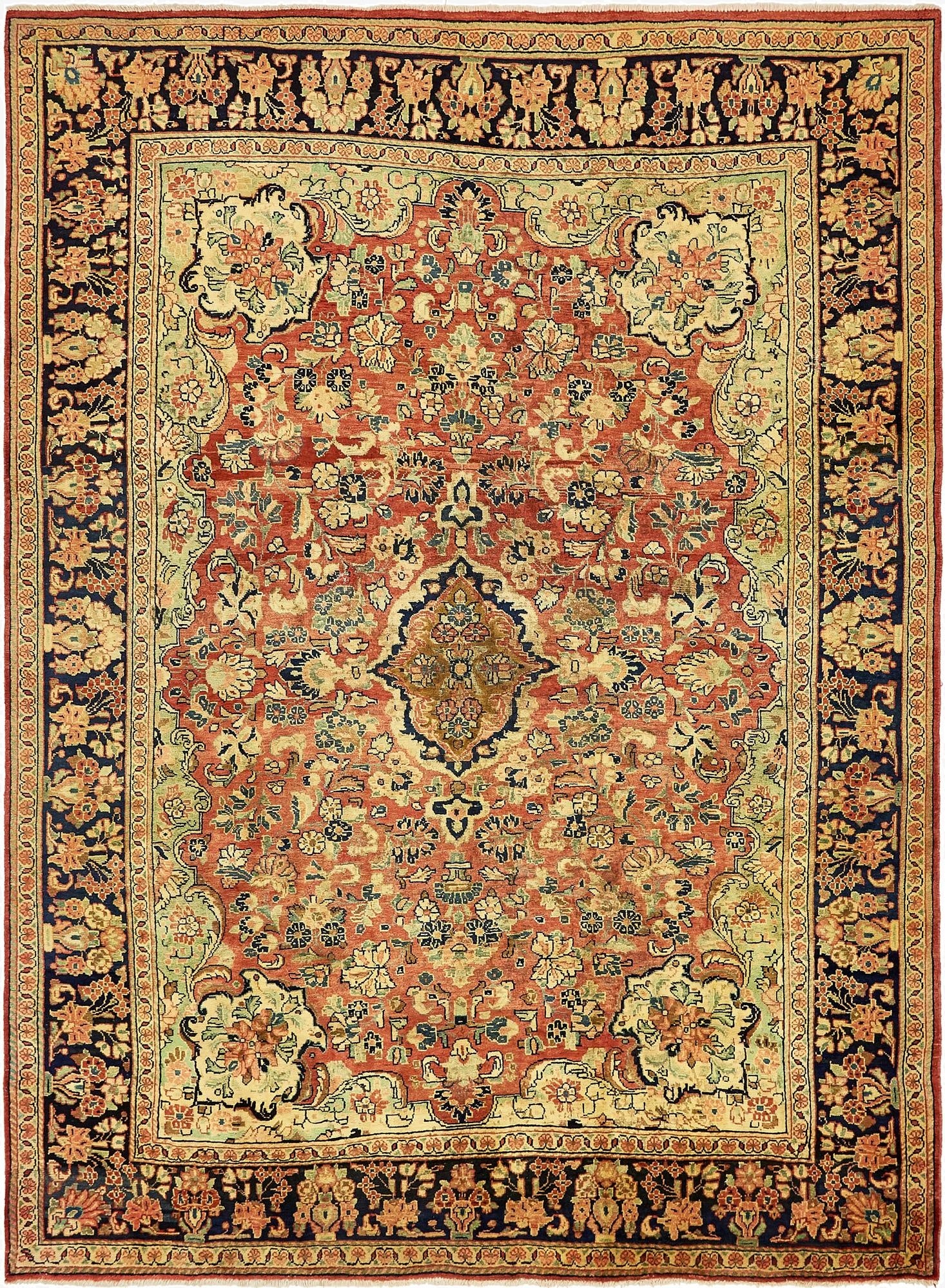 8' 9 x 12'  Hand Knotted Farahan Persian Wool Rug