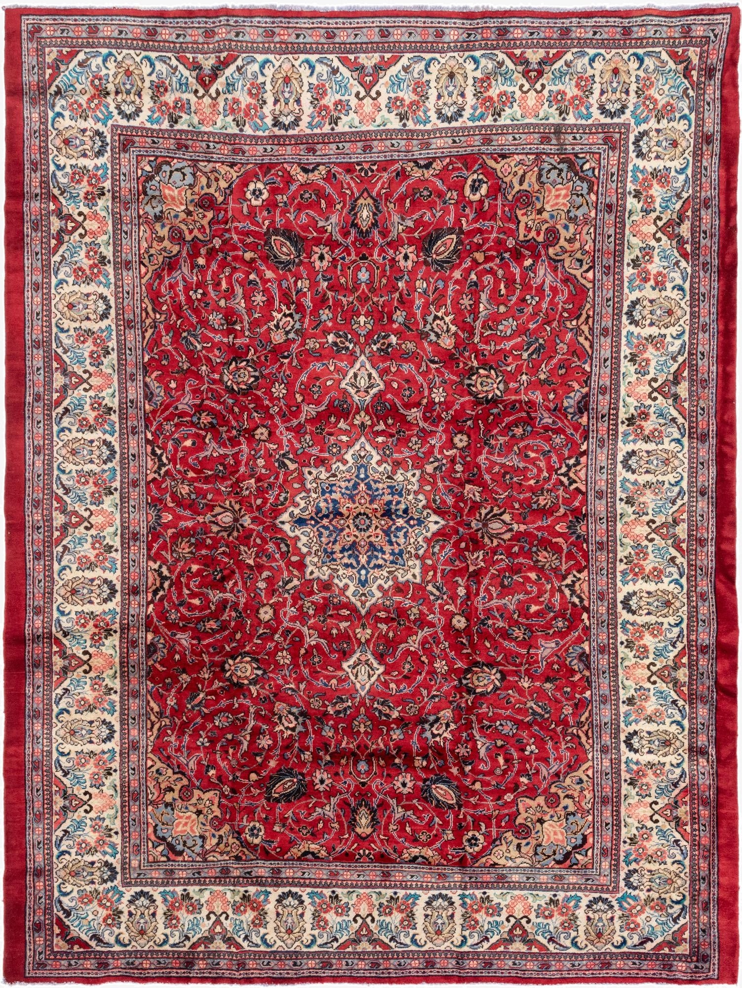 9' 4 x 12' 7  Hand Knotted Farahan Persian Wool Rug