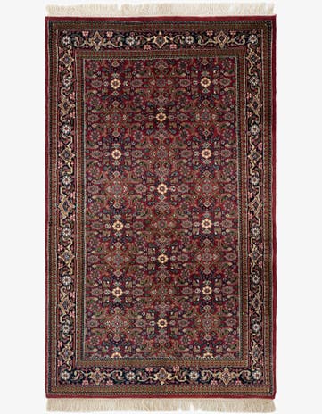 4' x 6' 8 Hand Knotted Farahan Wool Rug