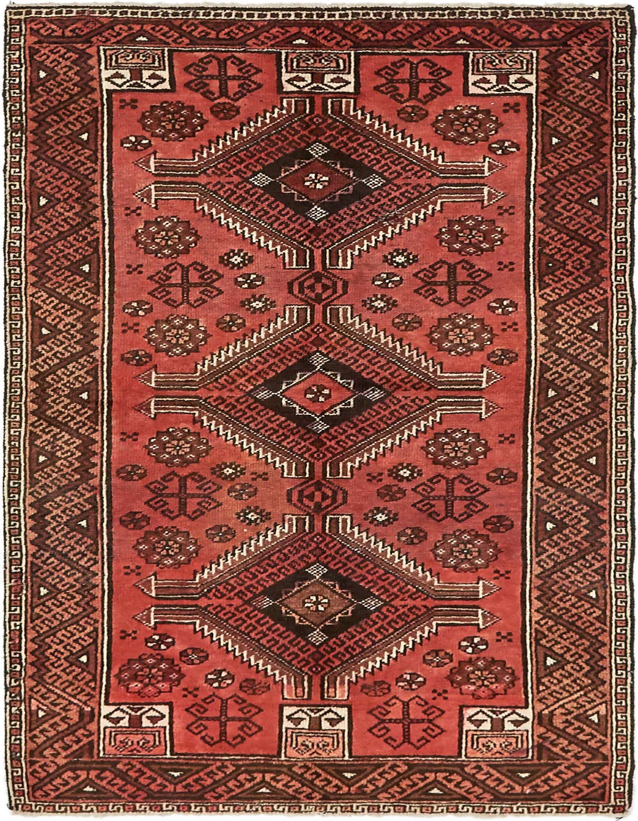3' 4 x 6' 3 Hand Knotted Ferdos Persian Wool Rug