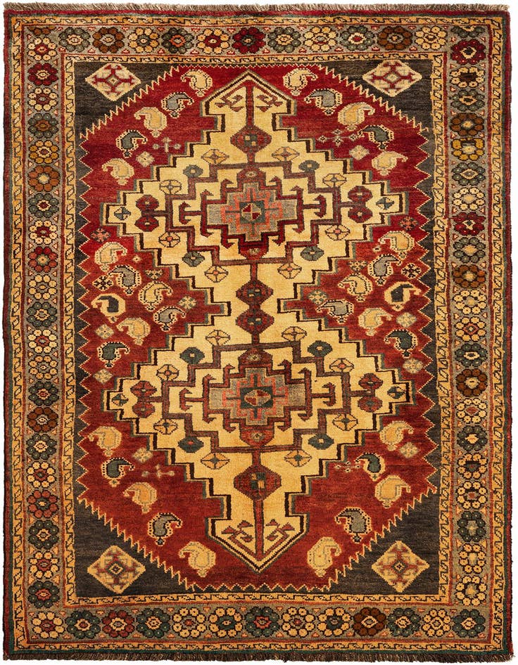 Detail image of 4' x 7' 8 Gabbeh Wool Rug