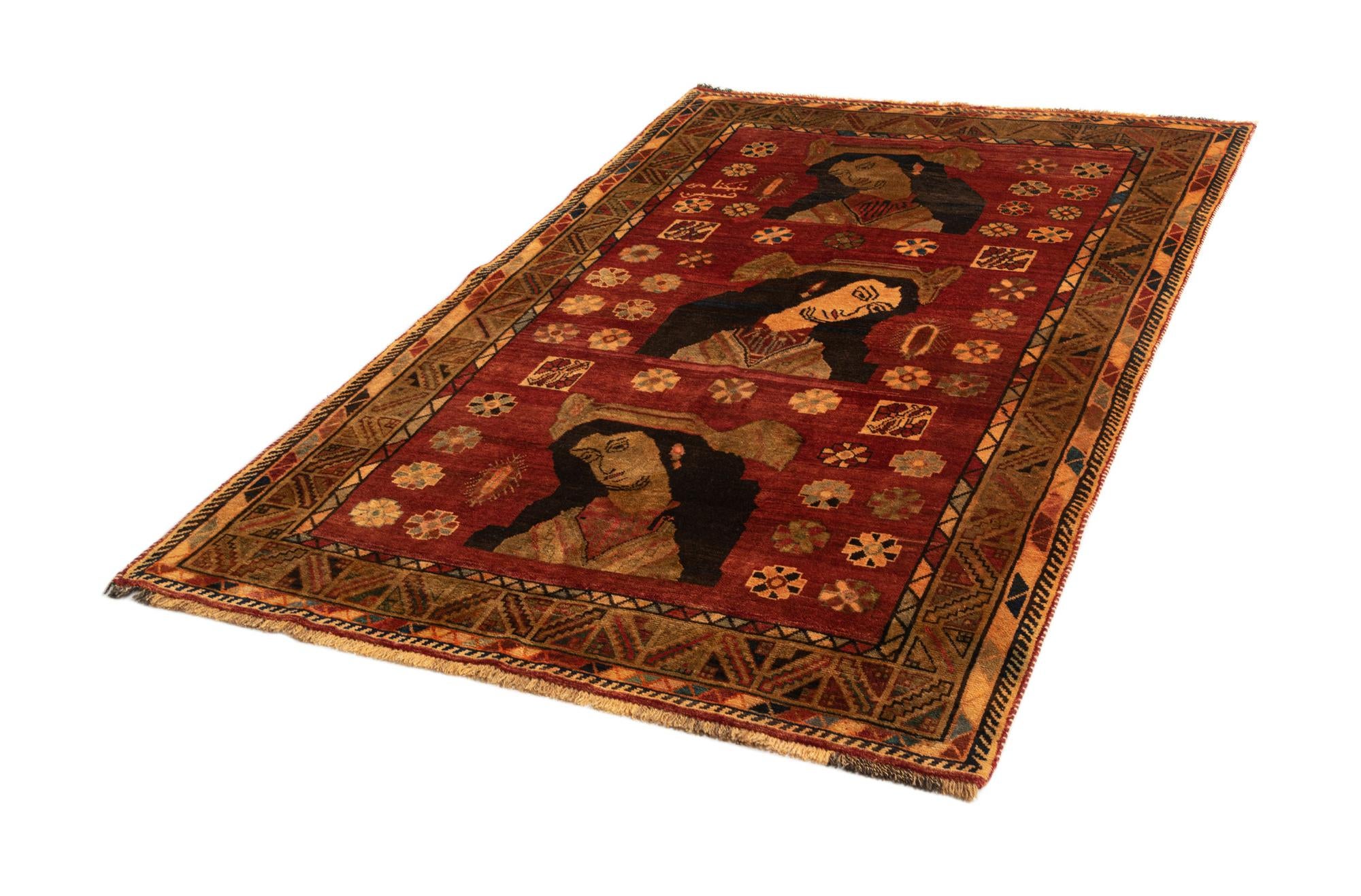 4' 11 x 8' Gabbeh Wool Rug