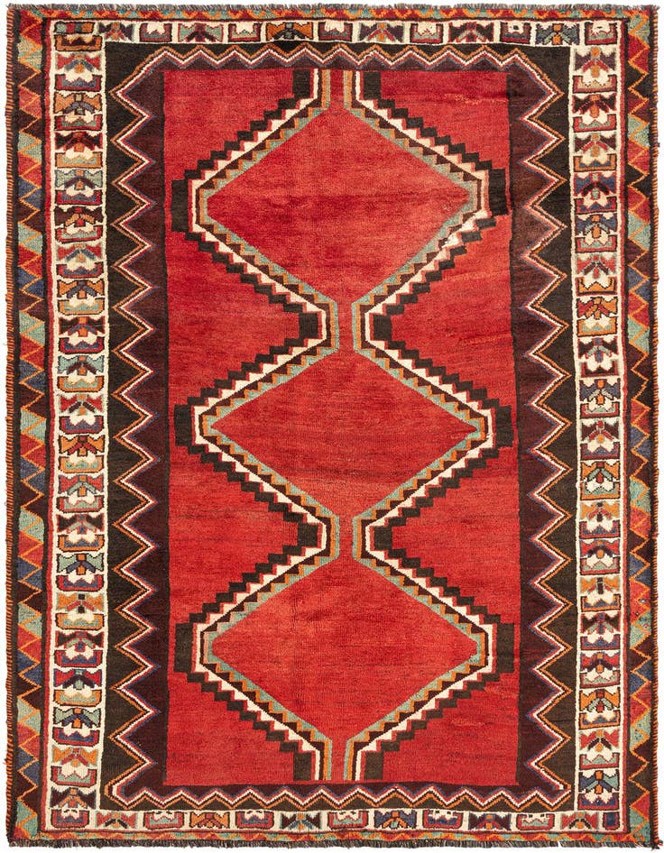 Detail image of 4' 8 x 8' 3 Gabbeh Wool Rug