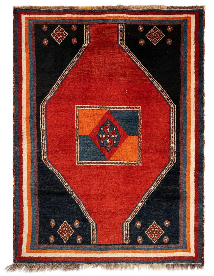 Detail image of 3' 7 x 5' 5 Gabbeh Wool Rug