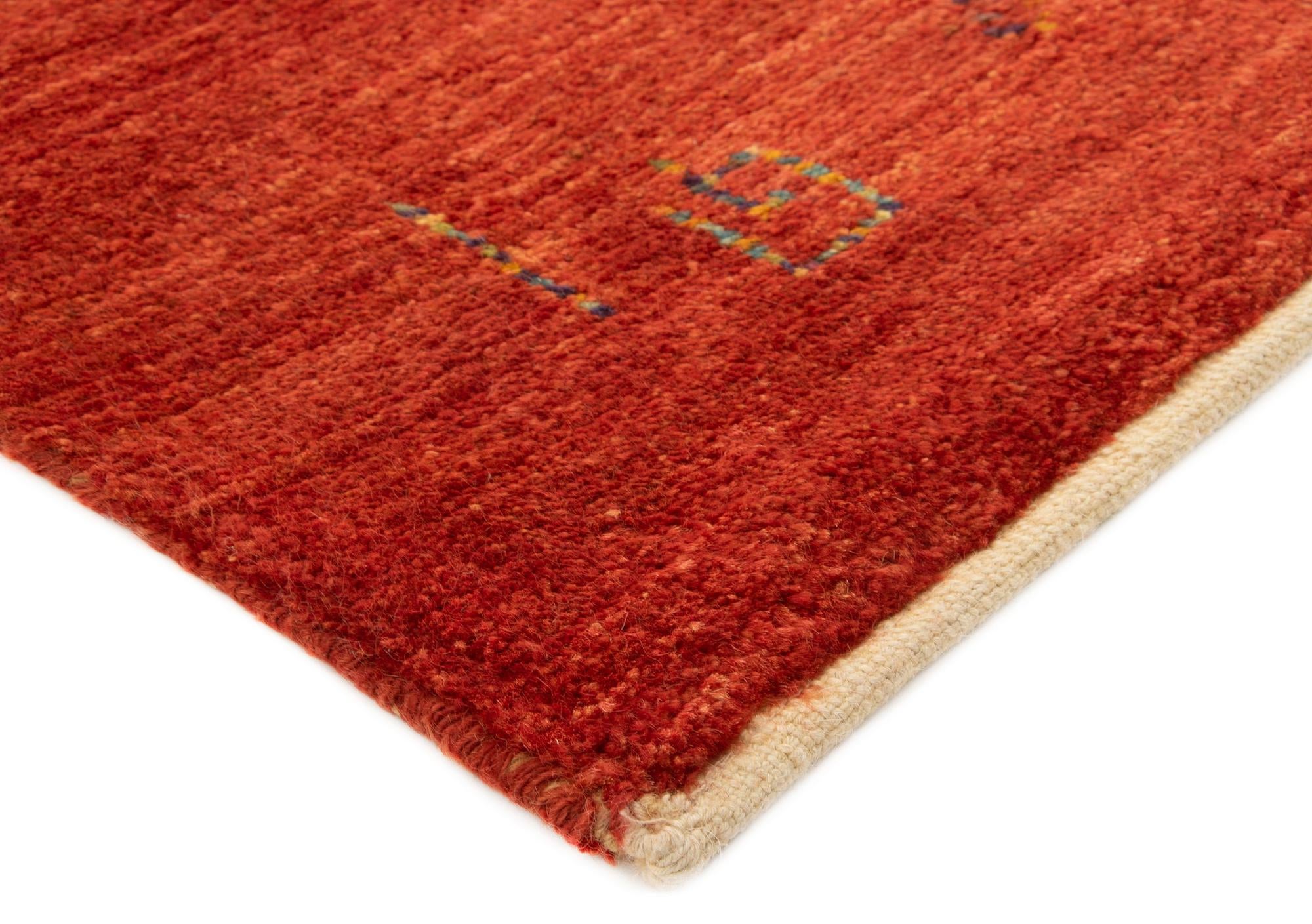 4' 3 x 5' 7 Hand Knotted Gabbeh Persian Wool Rug