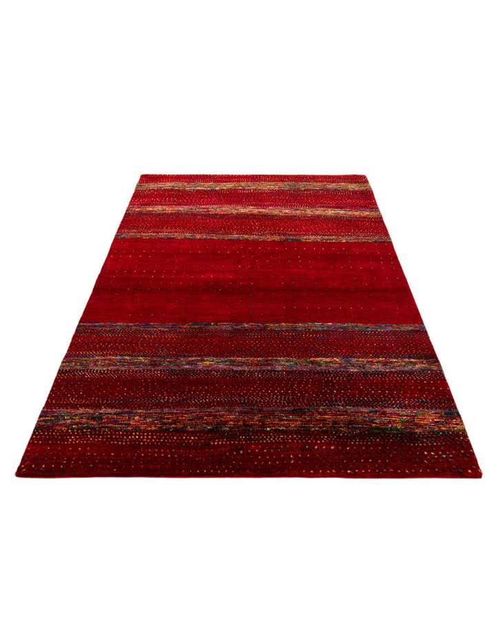 4' 10 x 6' 6 Hand Knotted Gabbeh Wool Rug