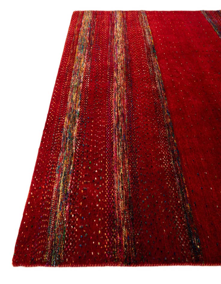 Detail image of 4' 10 x 6' 6 Hand Knotted Gabbeh Wool Rug