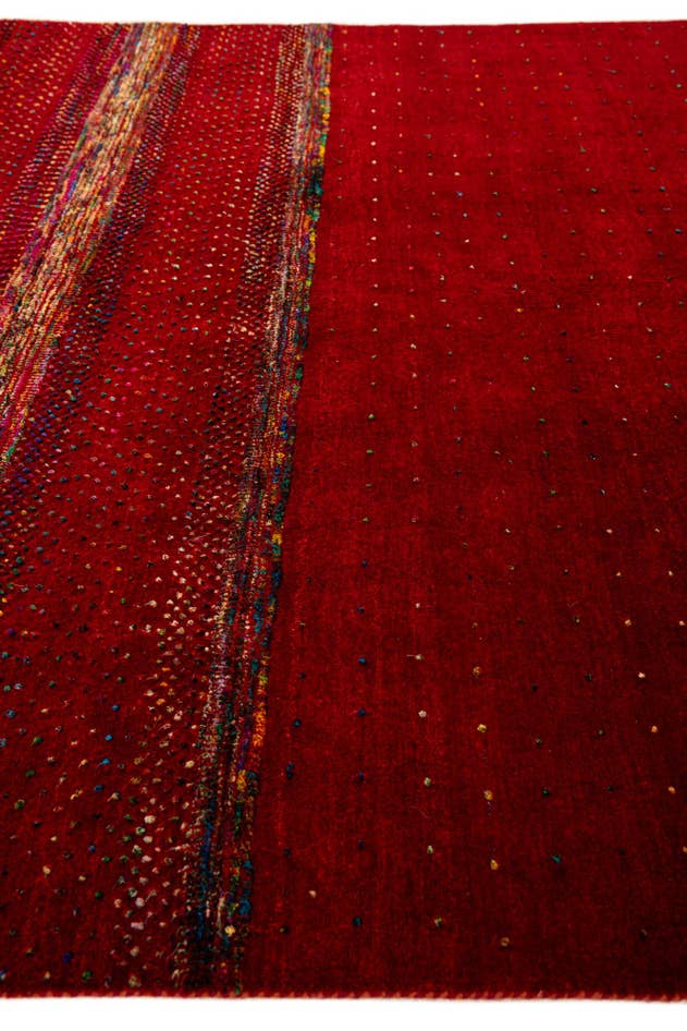 Detail image of 4' 10 x 6' 6 Hand Knotted Gabbeh Wool Rug