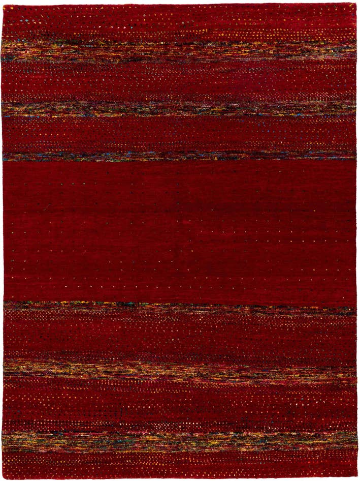 Detail image of 4' 10 x 6' 6 Hand Knotted Gabbeh Wool Rug