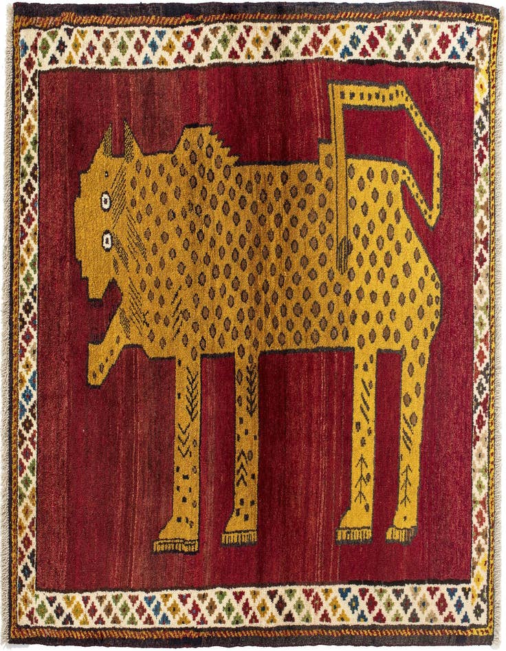 Detail image of 3' 4 x 4' 10 Gabbeh Rug