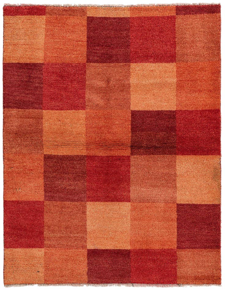 Detail image of 3' 9 x 4' 9 Hand Knotted Gabbeh Persian Wool Rug