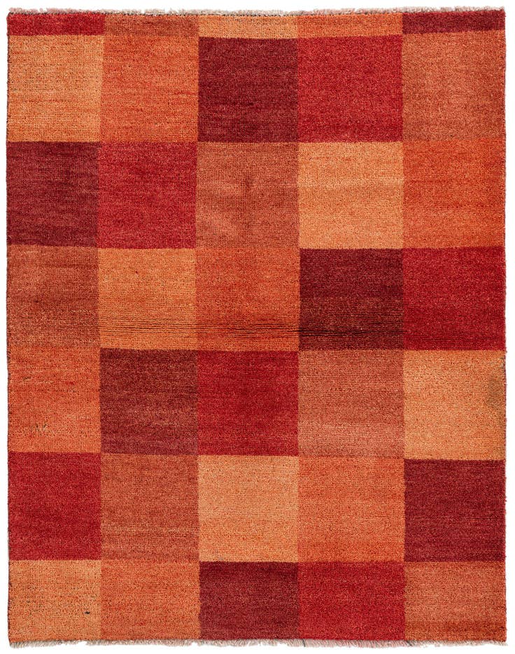 Detail image of 3' 9 x 4' 9 Hand Knotted Gabbeh Persian Wool Rug