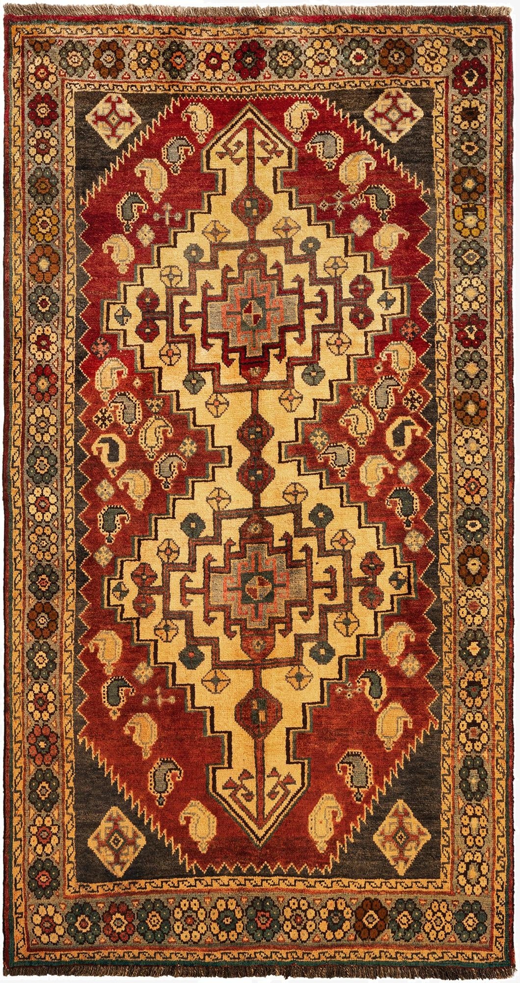 4' x 7' 8 Gabbeh Wool Rug