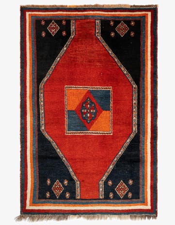 3' 7 x 5' 5 Gabbeh Wool Rug