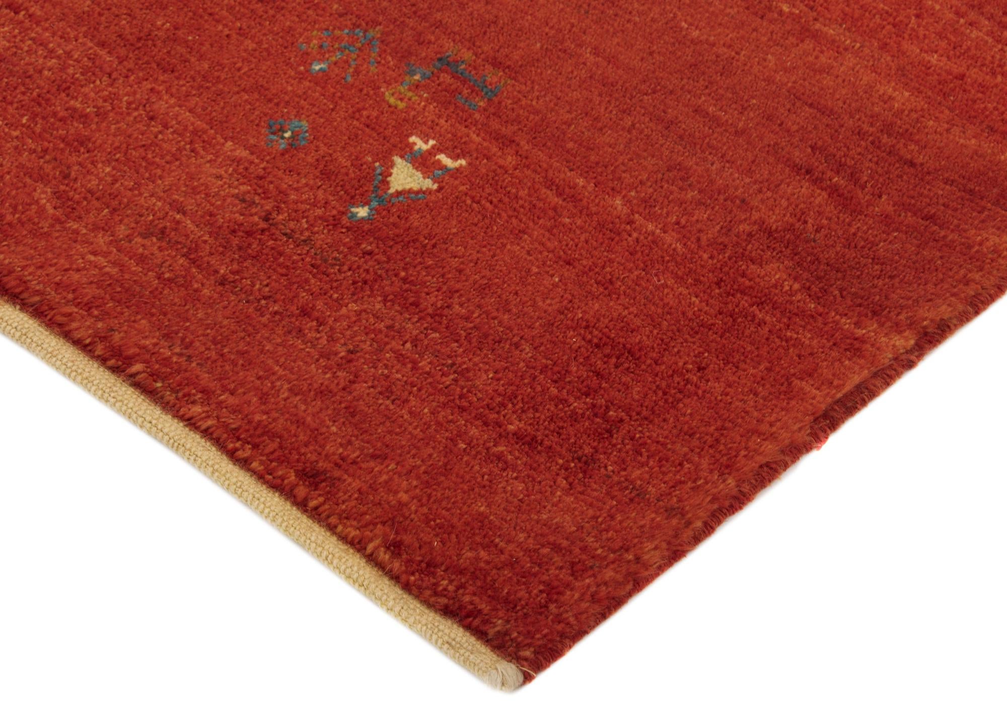 4' 11 x 6' 5 Hand Knotted Gabbeh Shouli Persian Wool Rug