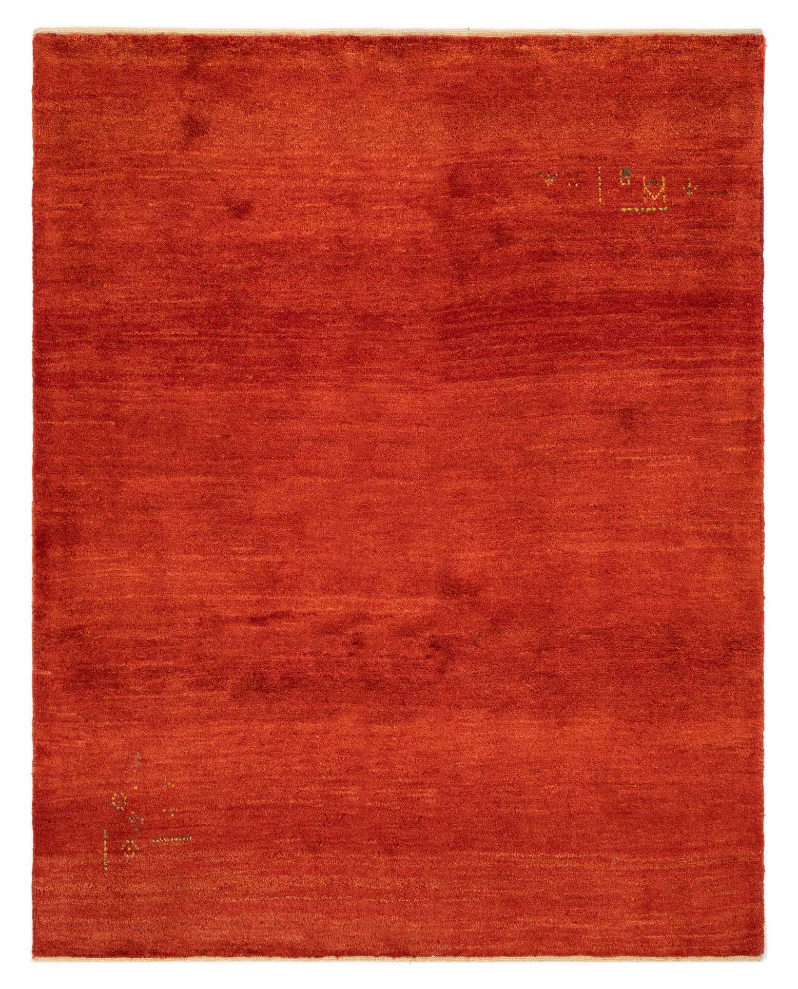 5' x 6' 4 Hand Knotted Gabbeh Shouli Persian Wool Rug