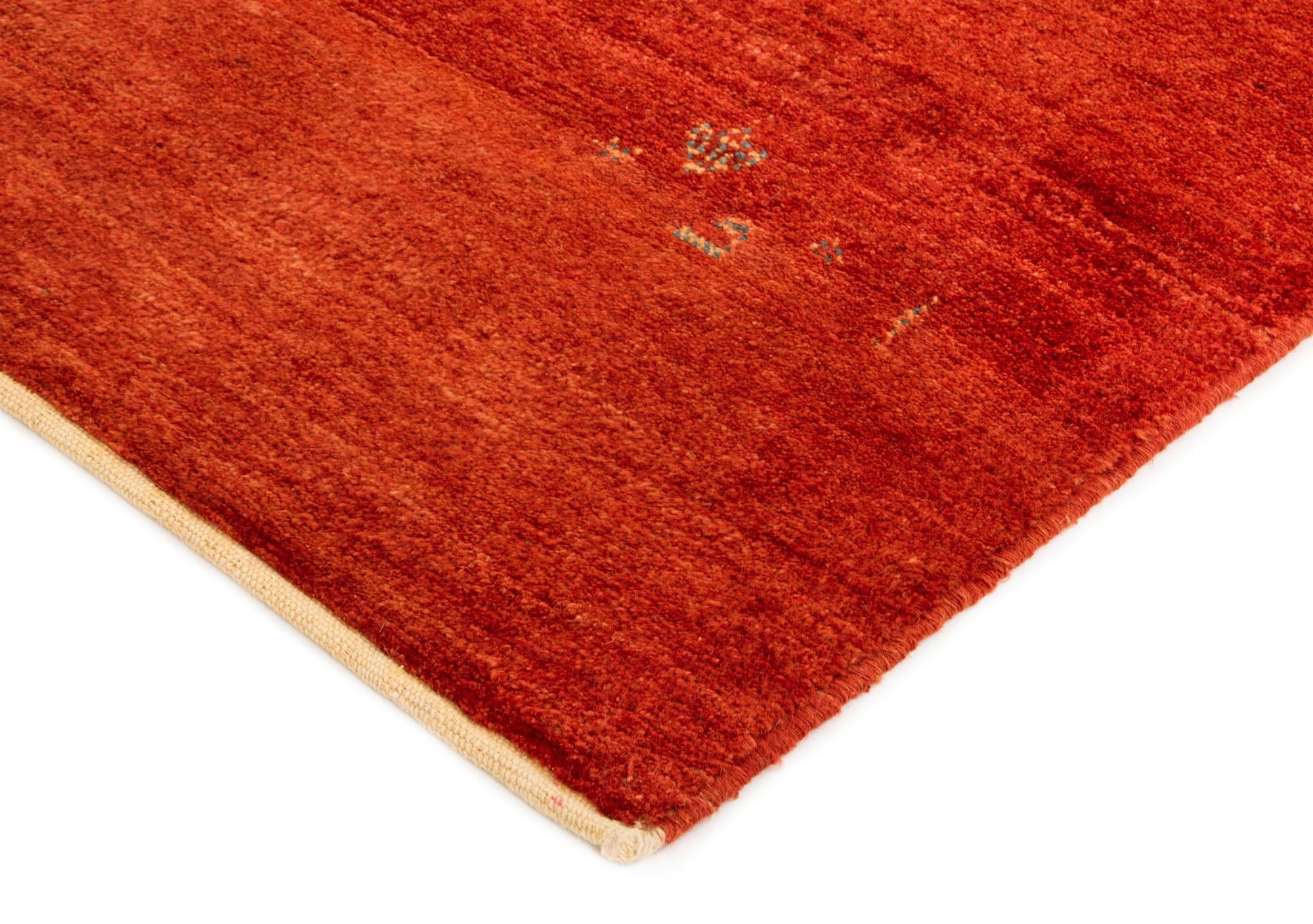 5' 1 x 6' 5 Hand Knotted Gabbeh Shouli Persian Wool Rug