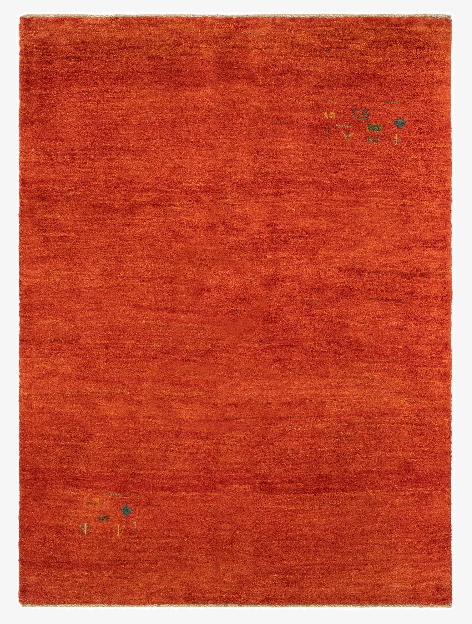 4' 11 x 6' 9  Hand Knotted Gabbeh Shouli Persian Wool Rug