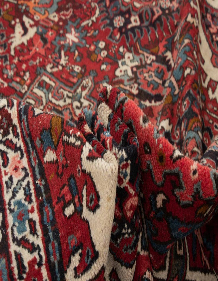 Detail image of 8' 6 x 11' 8  Hand Knotted Gharajeh Persian Wool Rug