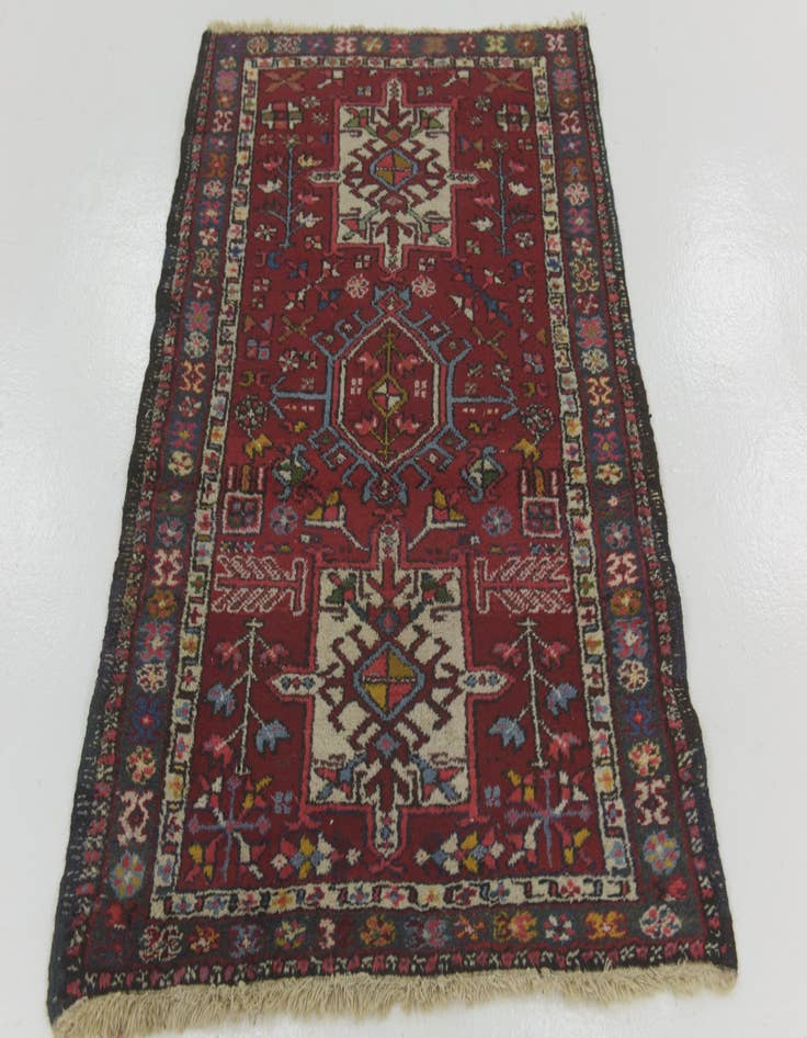 Detail image of 3' 4 x 4' 7 Hand Knotted Gharajeh Persian Rug