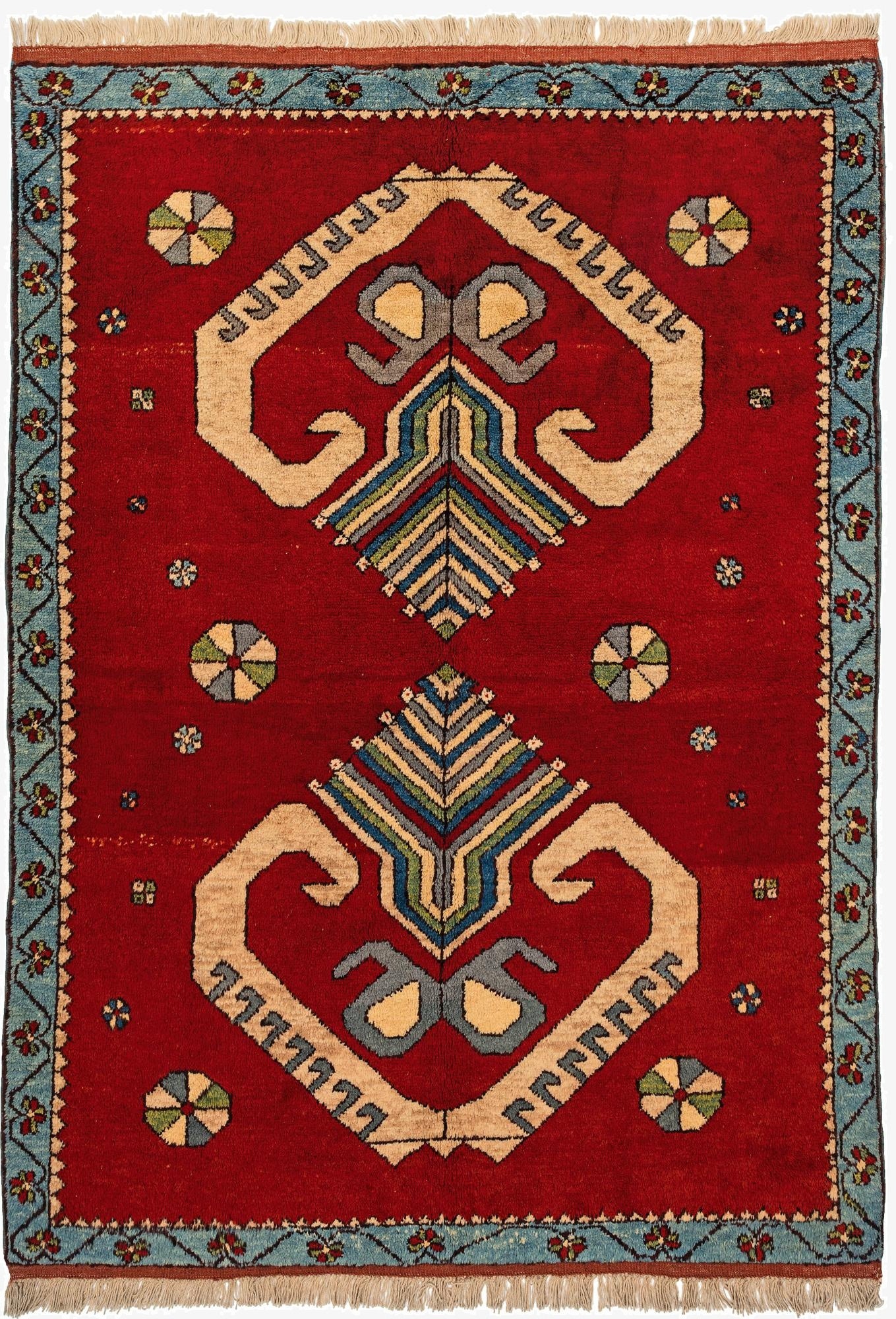 4' 10 x 6' 10  Hand Knotted Gharajeh Wool Rug
