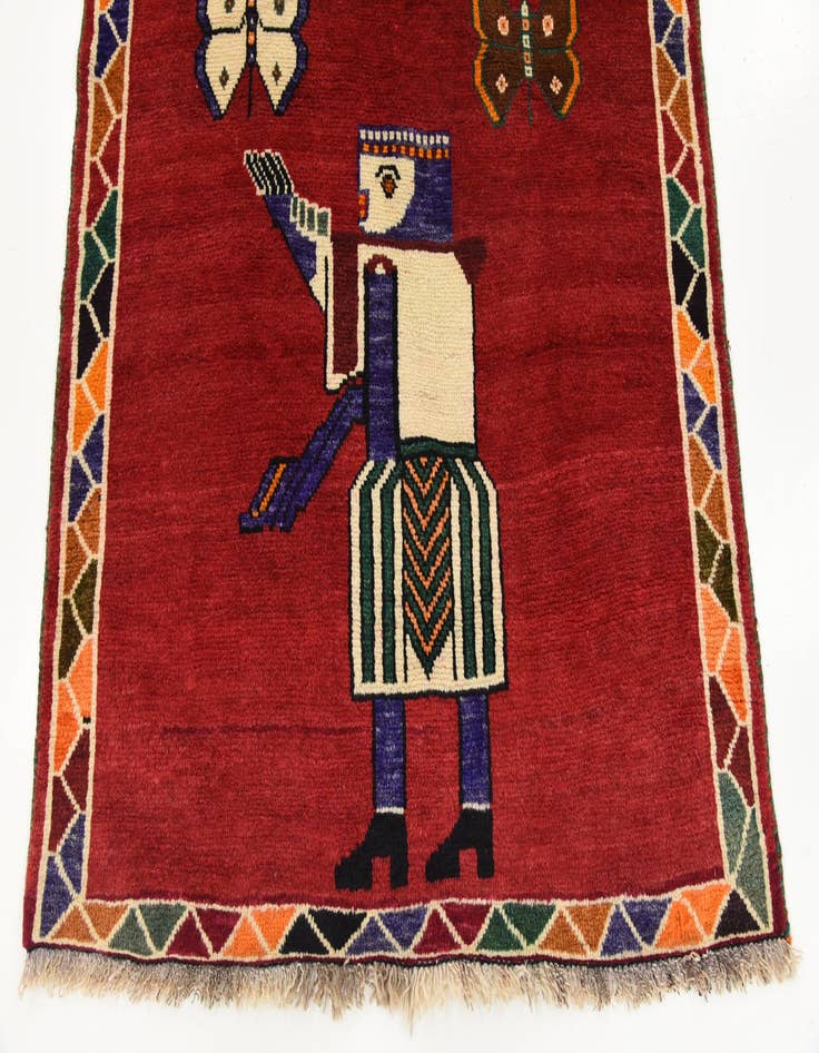 Detail image of 3' 8 x 5' 3  Hand Knotted Ghashghaei Persian Wool Rug