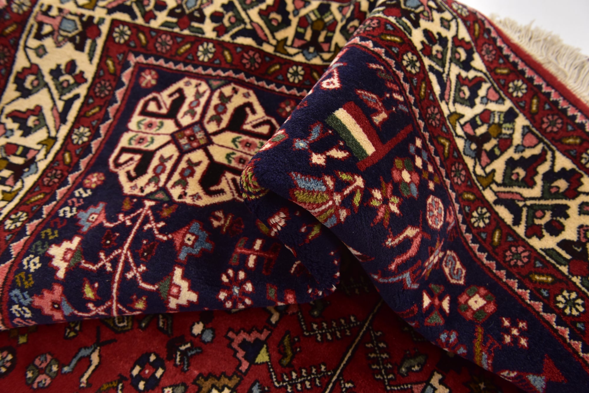 6' 8 x 10' 2 Hand Knotted Ghashghaei Persian Wool Rug