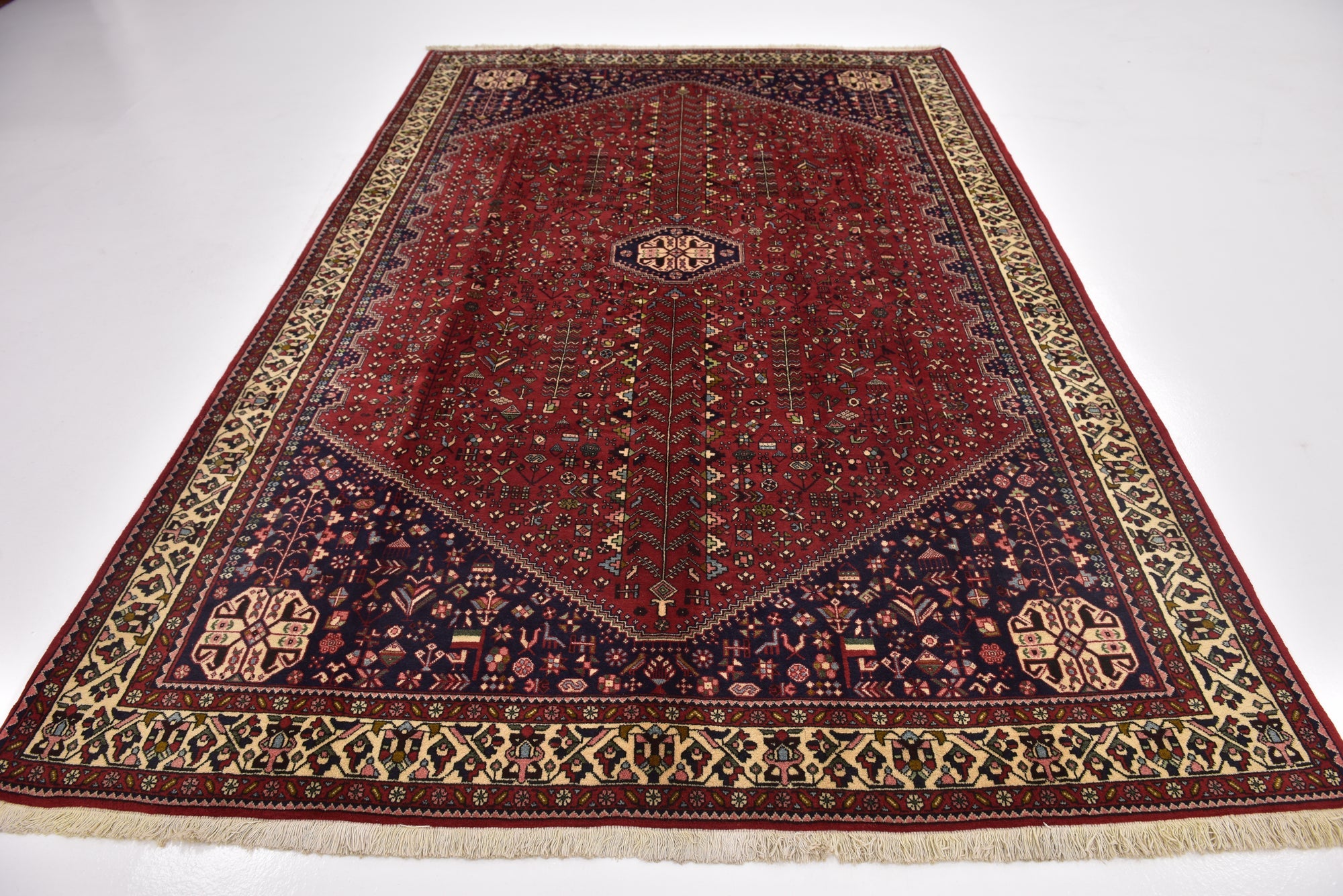 6' 8 x 10' 2 Hand Knotted Ghashghaei Persian Wool Rug