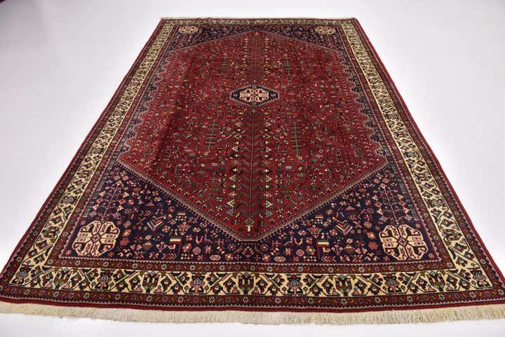 6' 8 x 10' 2 Hand Knotted Ghashghaei Persian Wool Rug