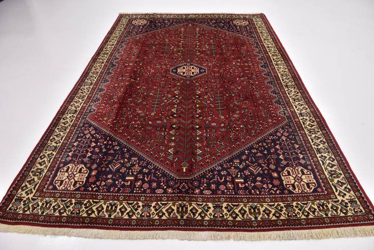 Detail image of 6' 8 x 10' 2 Hand Knotted Ghashghaei Persian Wool Rug