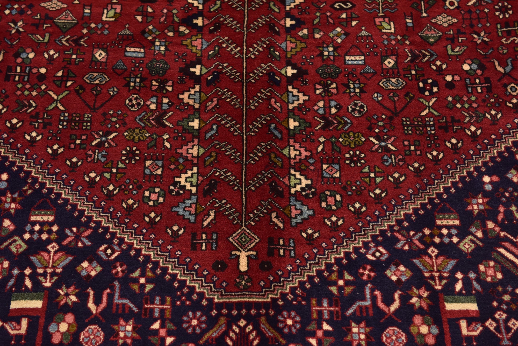 6' 8 x 10' 2 Hand Knotted Ghashghaei Persian Wool Rug