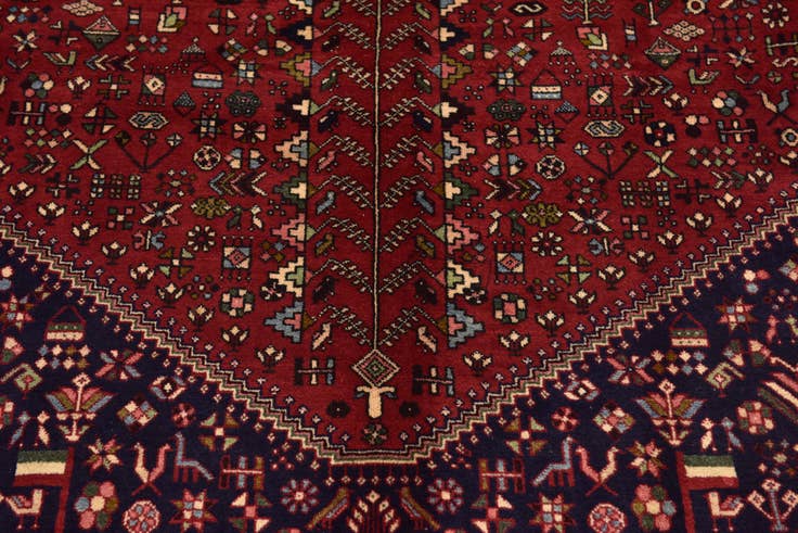 Detail image of 6' 8 x 10' 2 Hand Knotted Ghashghaei Persian Wool Rug