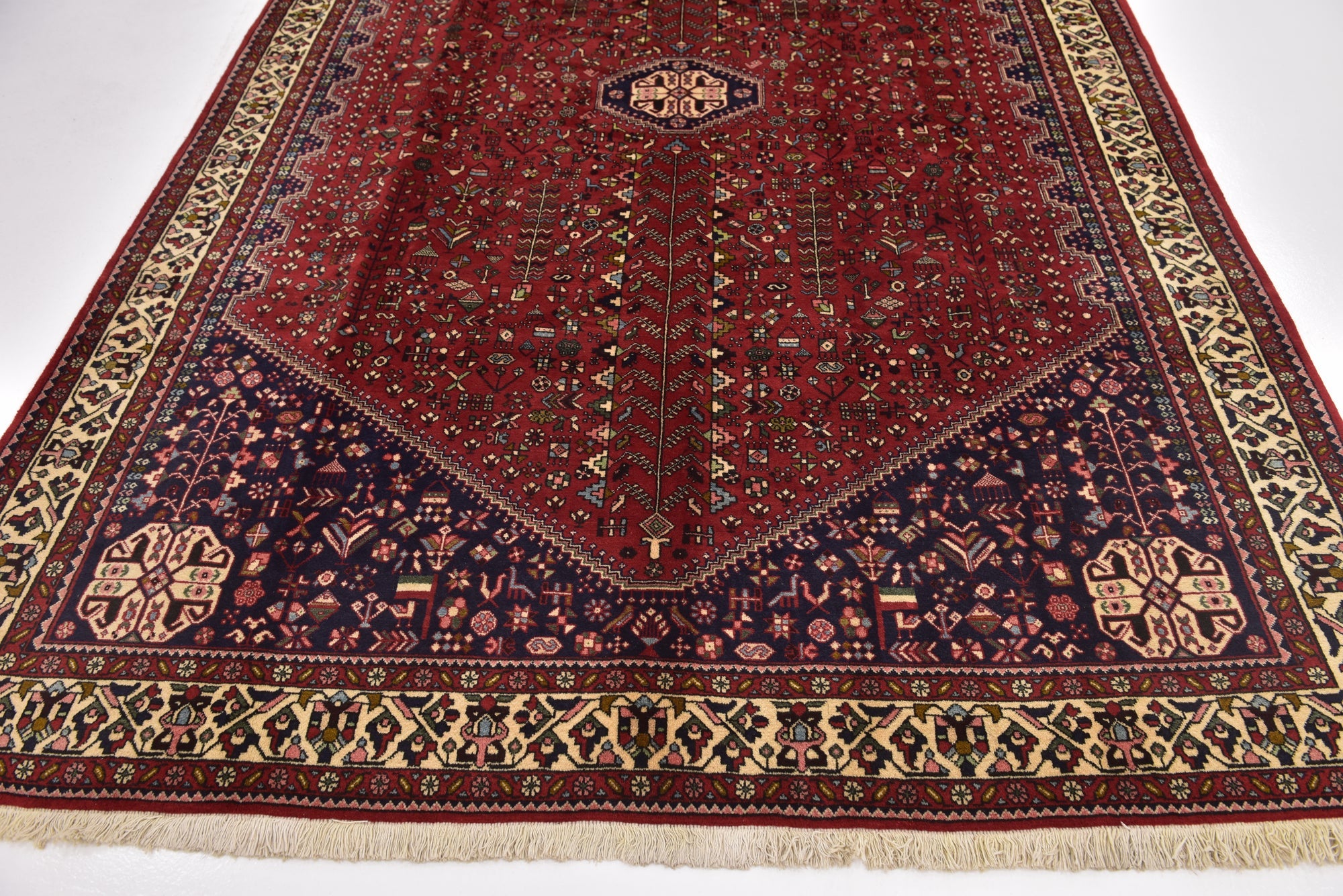 6' 8 x 10' 2 Hand Knotted Ghashghaei Persian Wool Rug