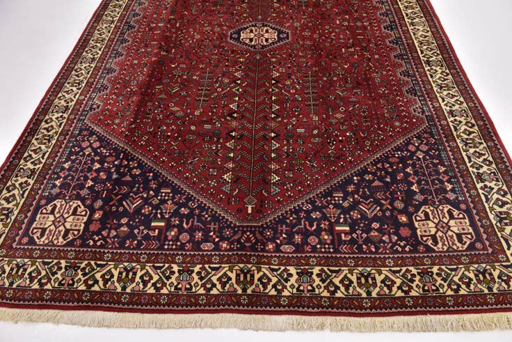 Detail image of 6' 8 x 10' 2 Hand Knotted Ghashghaei Persian Wool Rug