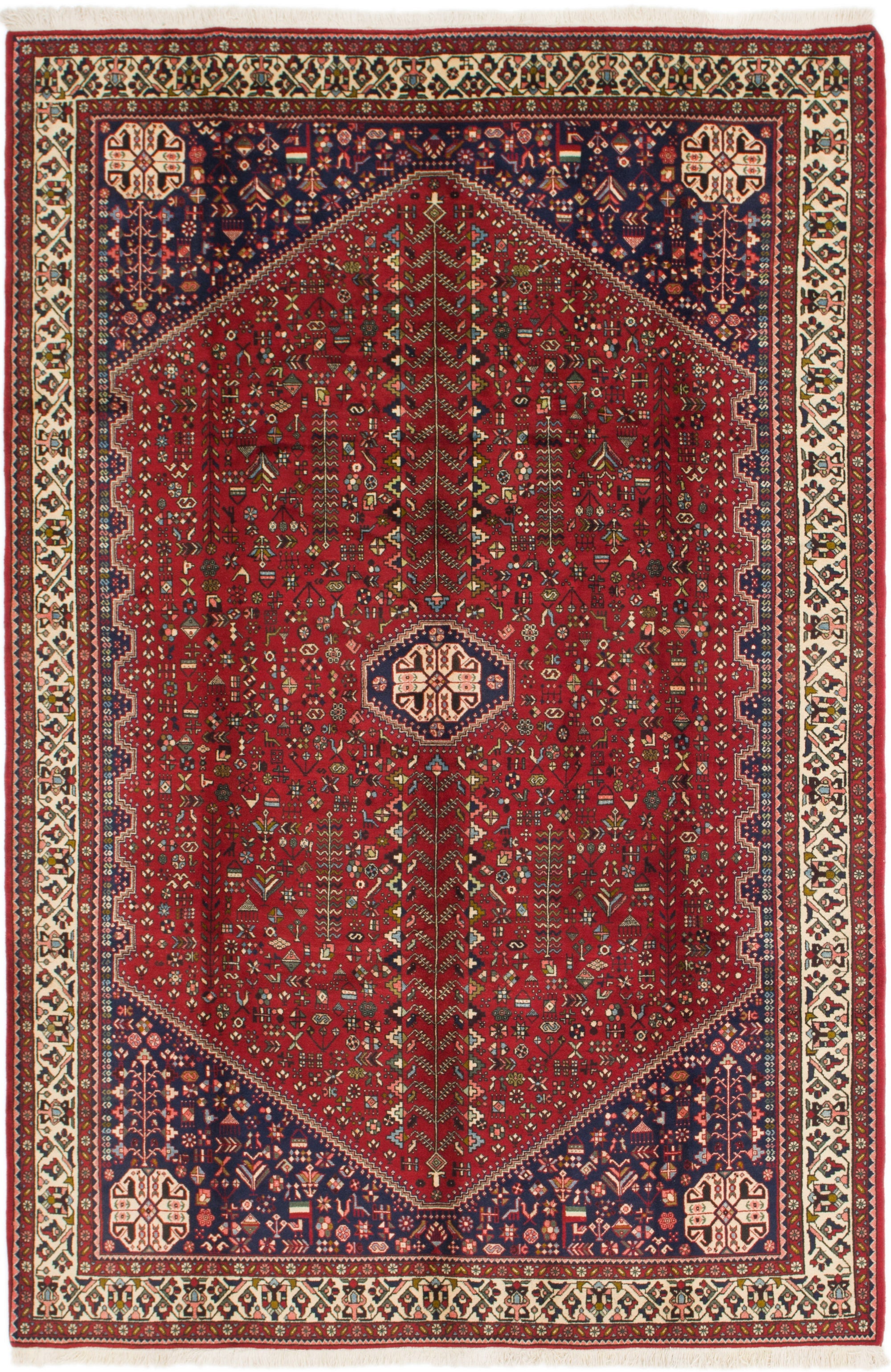 6' 8 x 10' 2 Hand Knotted Ghashghaei Persian Wool Rug