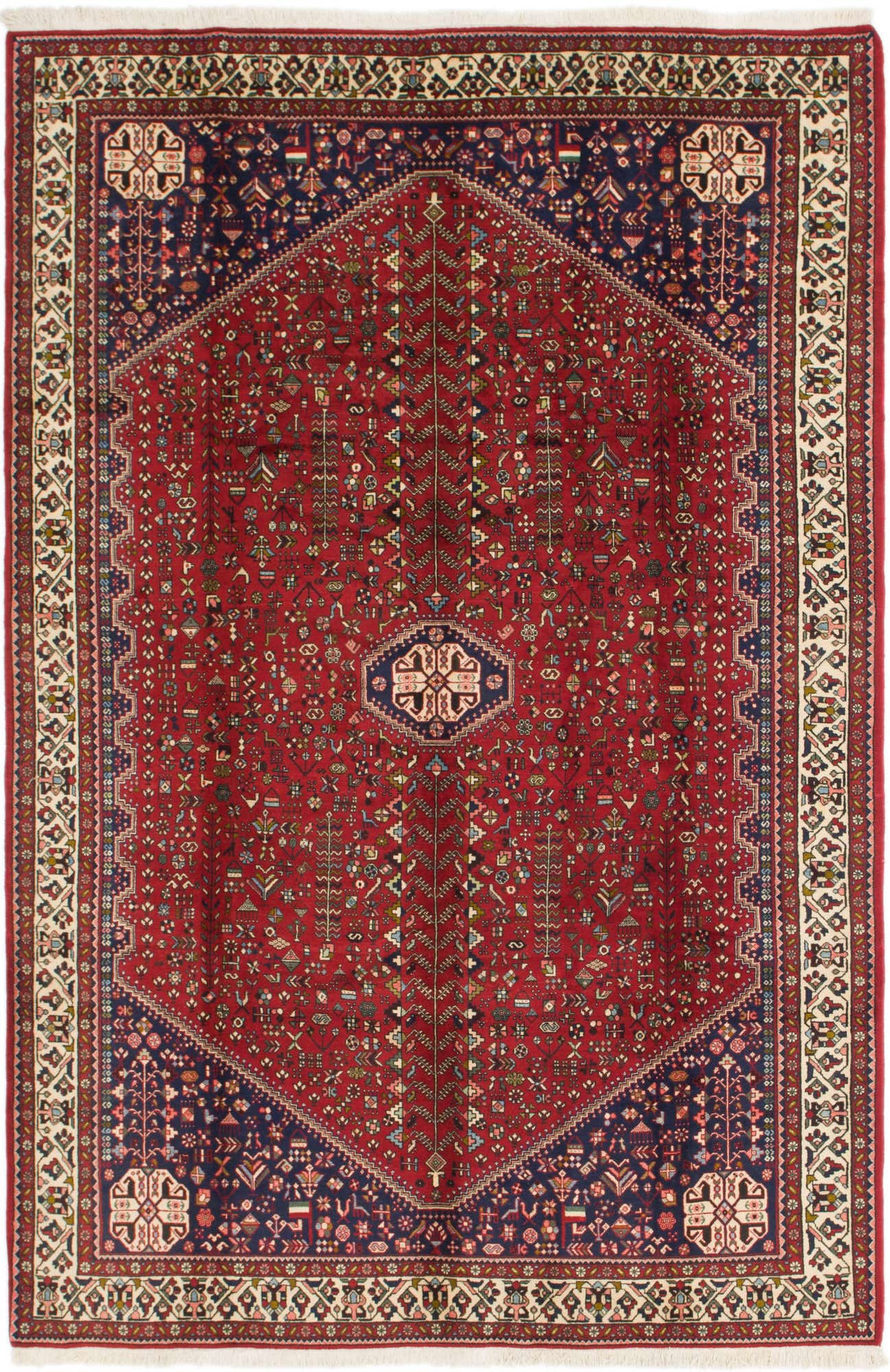 6' 8 x 10' 2 Hand Knotted Ghashghaei Persian Wool Rug