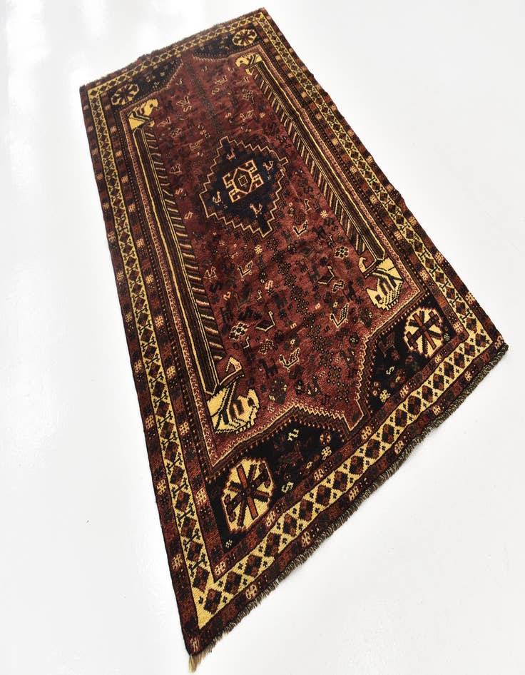 Detail image of 5' 2 x 7' 10 Hand Knotted Ghashghaei Persian Wool Rug