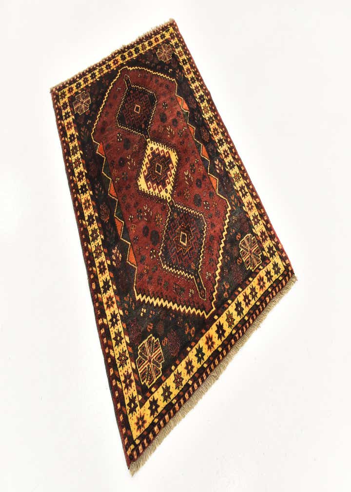 3' 9 x 5' 4 Hand Knotted Ghashghaei Persian Wool Rug
