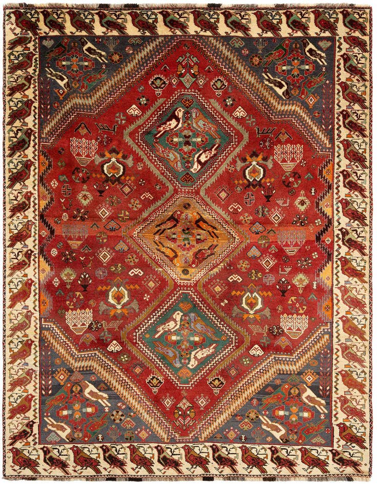 Detail image of 5' 8 x 9' 3 Ghashghai Wool Rug
