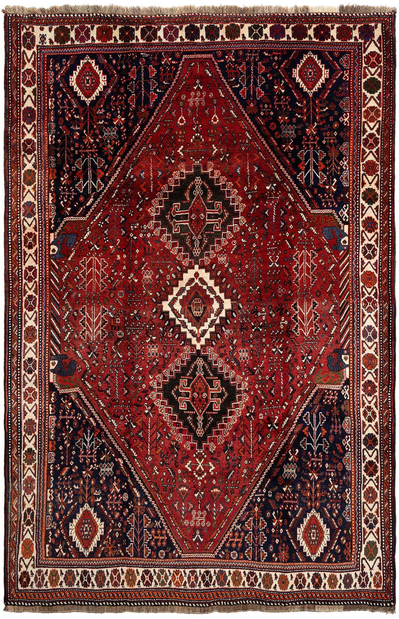 7' x 10' 6 Ghashghai Wool Rug