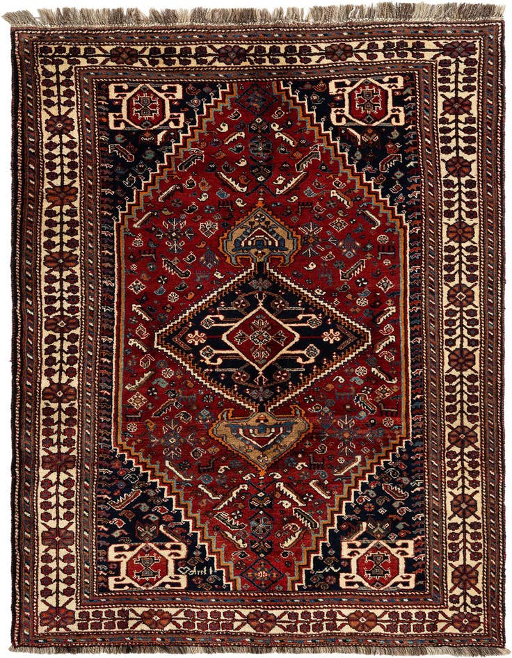 Detail image of 5' 1 x 8' 6 Ghashghai Wool Rug