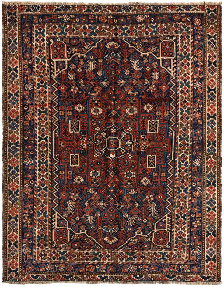 Detail image of 5' 1 x 6' 1 Ghashghai Wool Rug