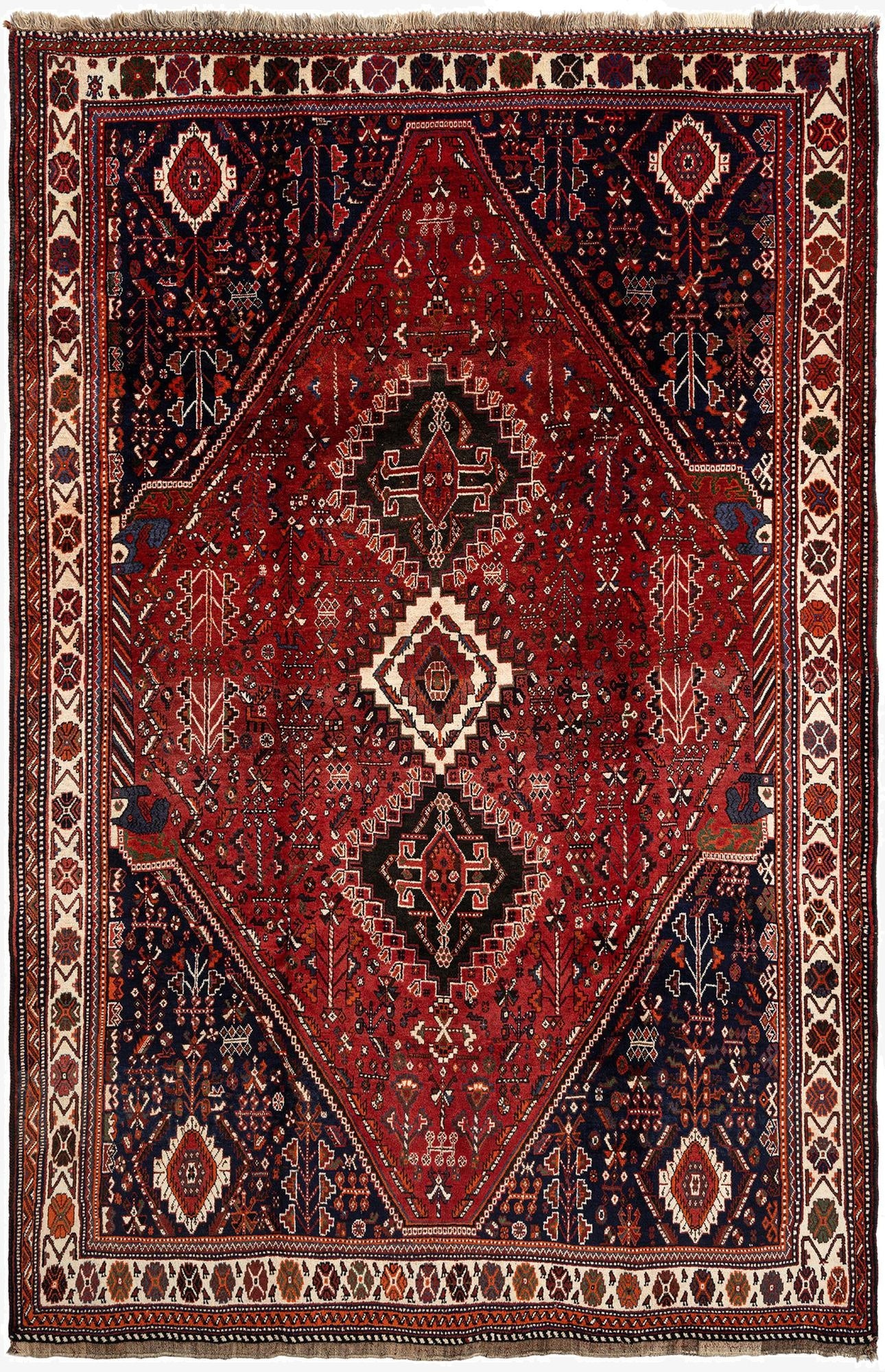 7' x 10' 6 Ghashghai Wool Rug