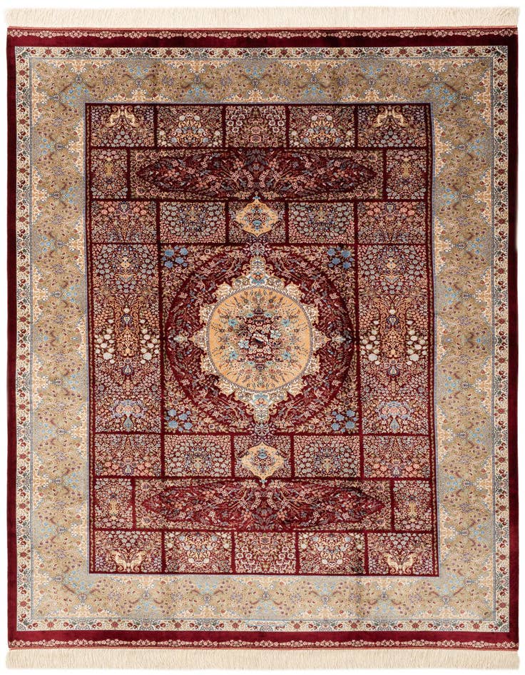 Detail image of 4' 9 x 7' 5 Ghom Design Rug