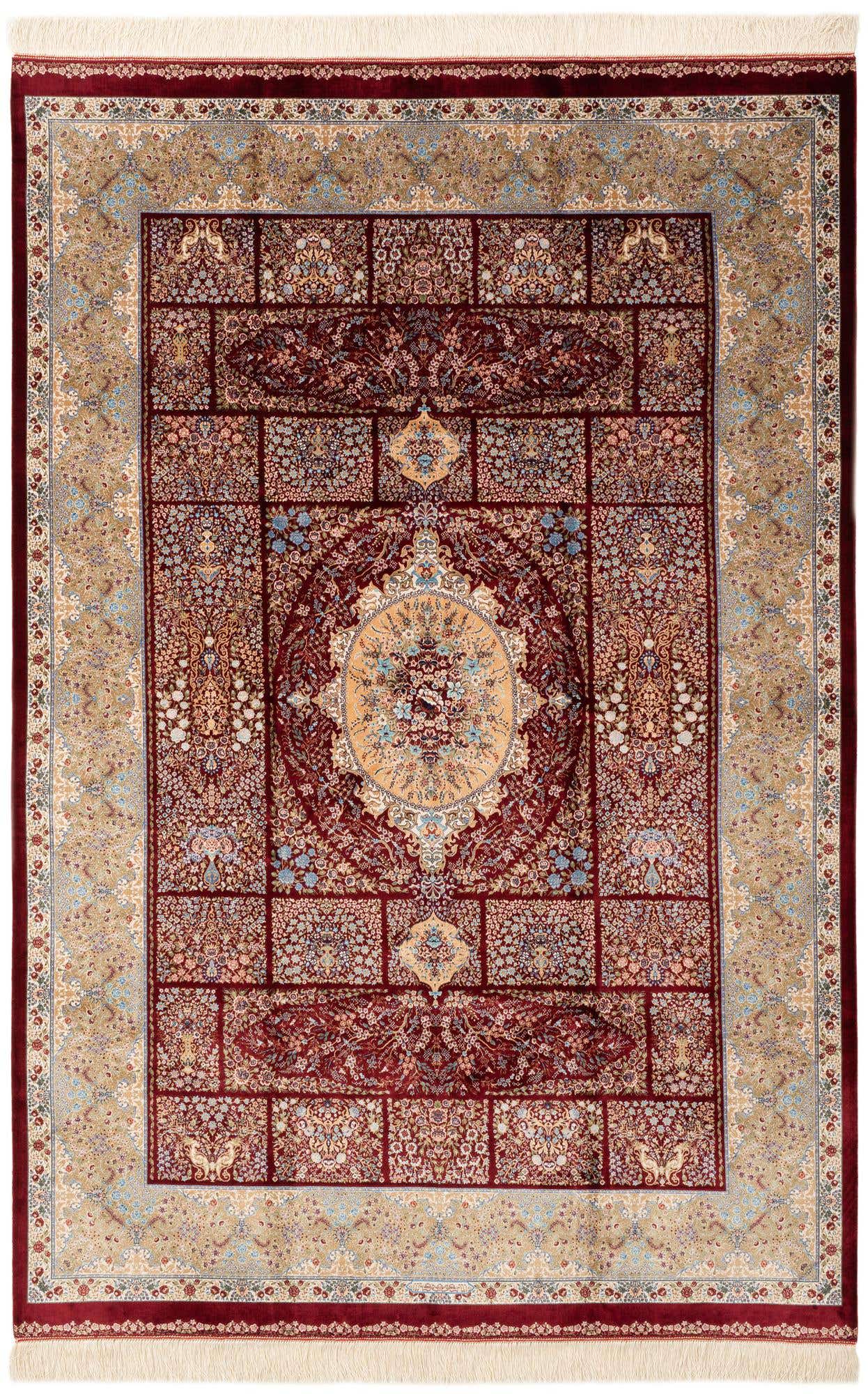 4' 9 x 7' 5 Ghom Design Rug