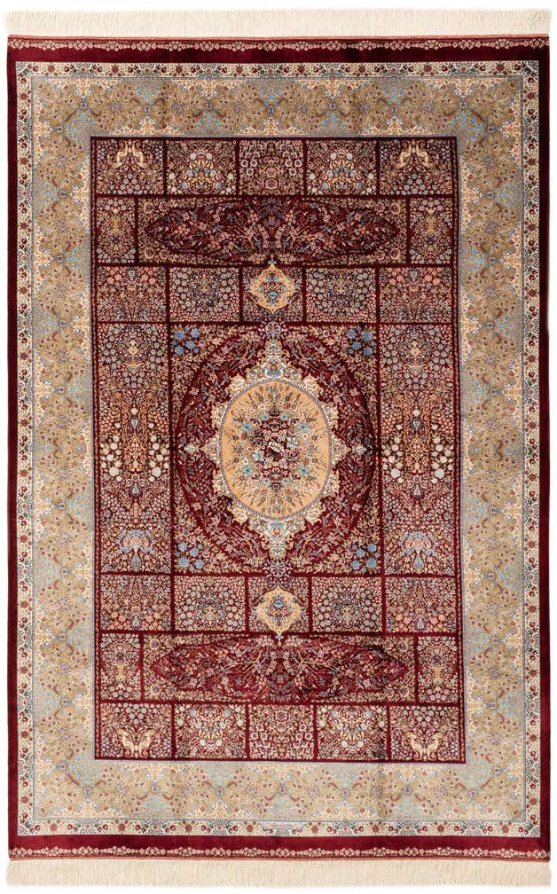 4' 9 x 7' 5 Ghom Design Rug