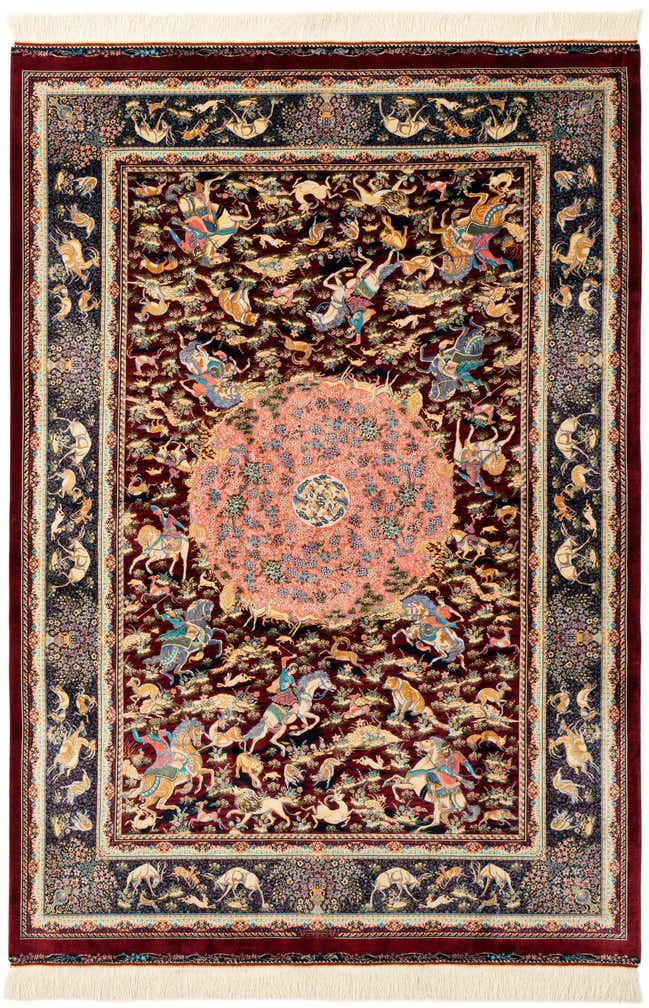 4' 5 x 6' 4 Ghom Design Rug