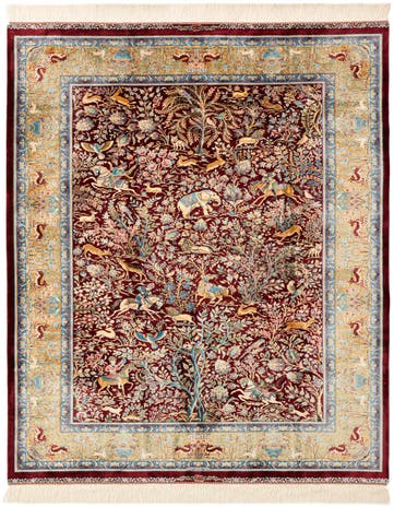 4' 4 x 6' 5 Ghom Design Rug